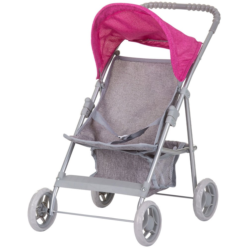 Carucior pentru papusi Chipolino Alice grey pink linen 2 Carucior pentru papusi Chipolino Alice grey pink linen