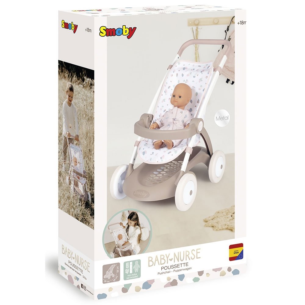 Carucior Sport Pentru Papusi Smoby Baby Nurse Poussette Crem 7 Carucior Sport Pentru Papusi Smoby Baby Nurse Poussette Crem - Imagine 6