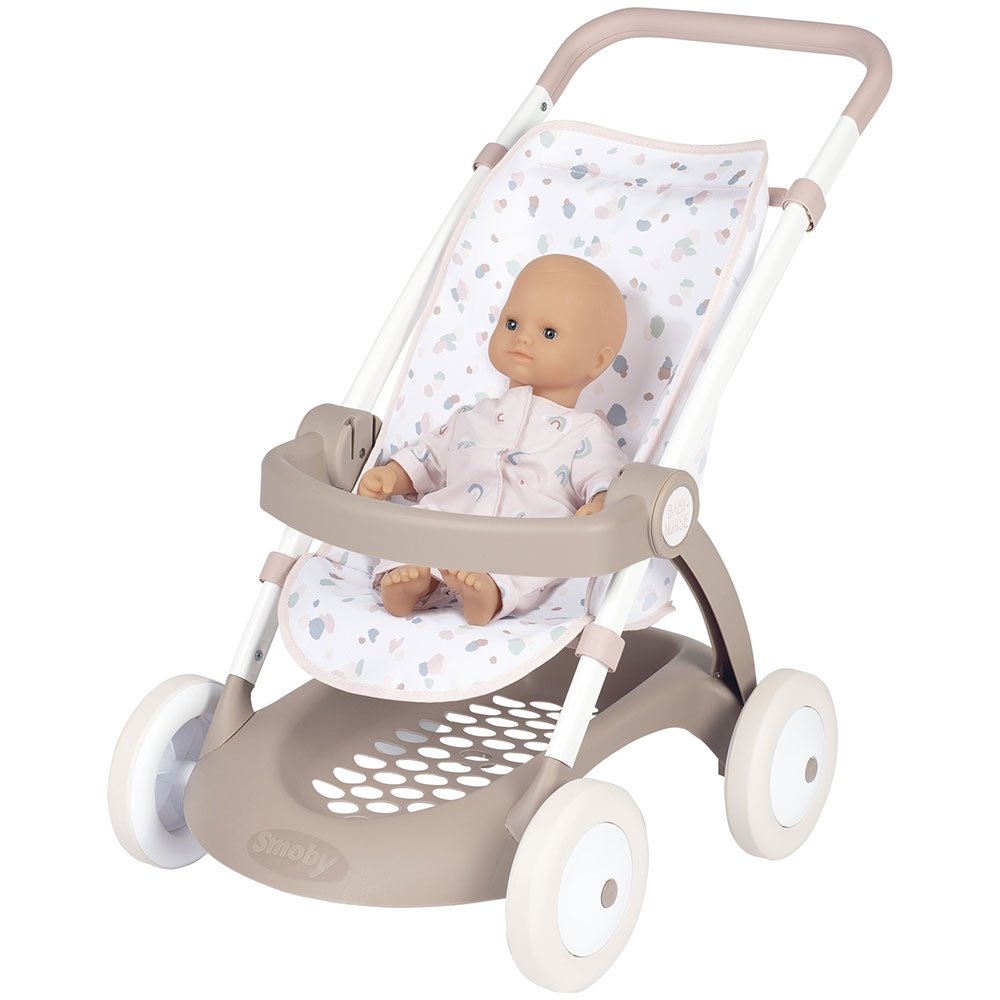 Carucior Sport Pentru Papusi Smoby Baby Nurse Poussette Crem 3 Carucior Sport Pentru Papusi Smoby Baby Nurse Poussette Crem - Imagine 2
