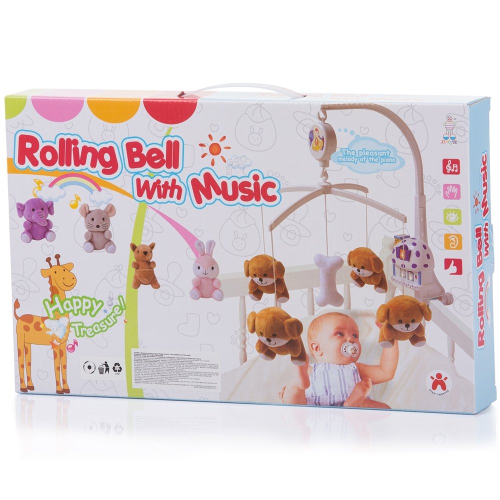 Carusel muzical pentru patut Chipolino Pink rabbits 3 Carusel muzical pentru patut Chipolino Pink rabbits - imagine 2