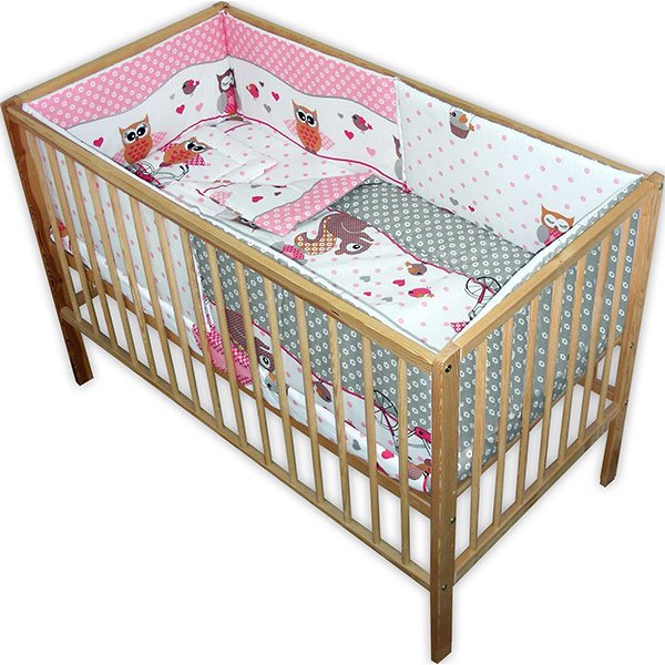 Lenjerie patut Hubners Bufnite 5 piese roz 2 Lenjerie patut Hubners Bufnite 5 piese roz