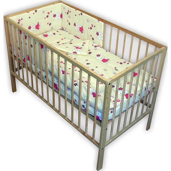 Lenjerie patut Hubners Kitty Floricele 4 piese crem 2 Lenjerie patut Hubners Kitty Floricele 4 piese crem