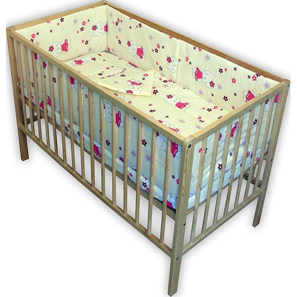 Lenjerie patut Hubners Kitty Floricele 5 piese crem 2 Lenjerie patut Hubners Kitty Floricele 5 piese crem