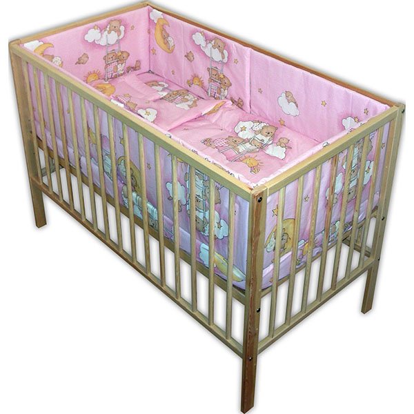 Lenjerie patut Hubners Ursulet Somn Usor 5 piese roz 2 Lenjerie patut Hubners Ursulet Somn Usor 5 piese roz