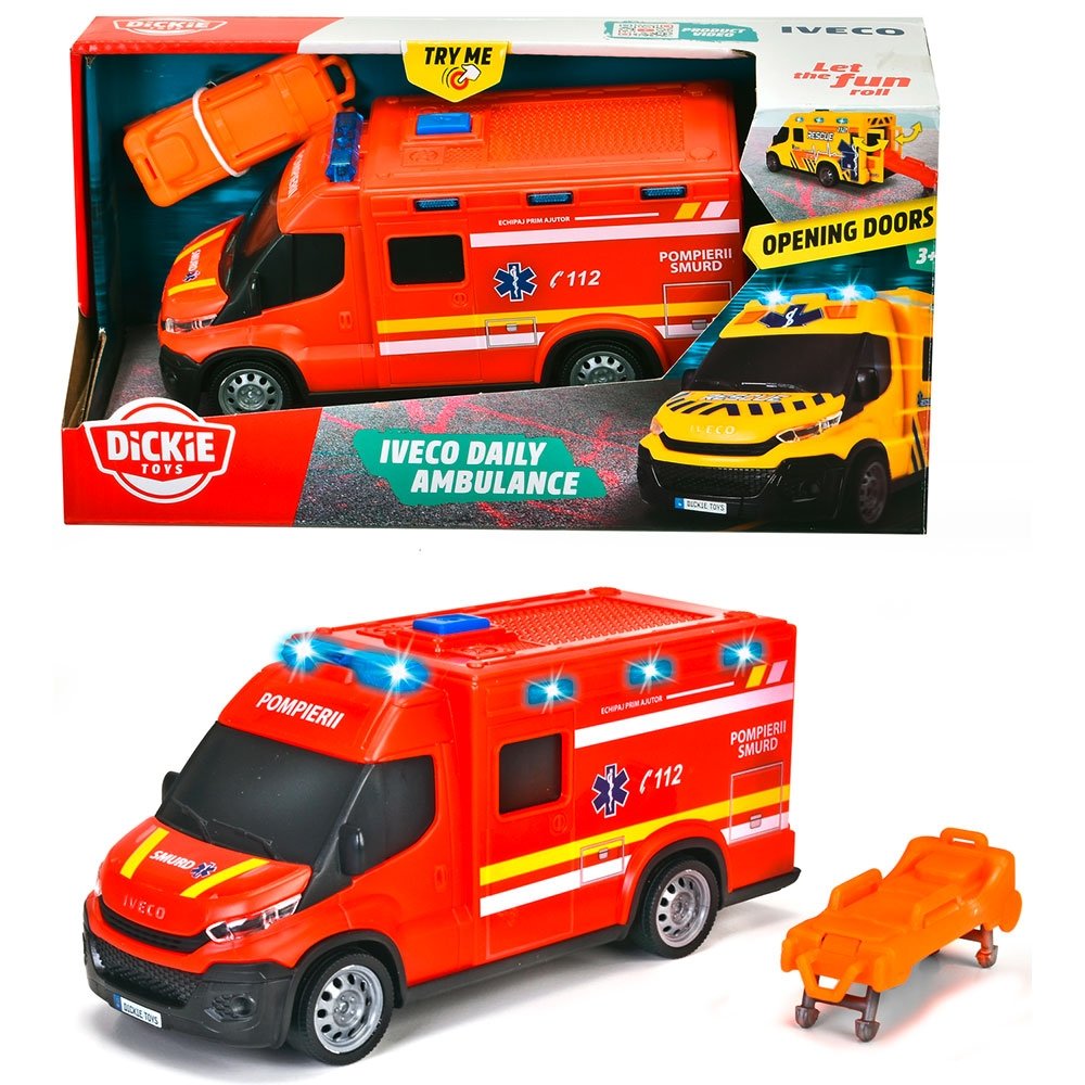 Masina ambulanta Dickie Toys Iveco Daily Ambulance 1:32 18 cm rosu 3 Masina ambulanta Dickie Toys Iveco Daily Ambulance 1:32 18 cm rosu - Image 2