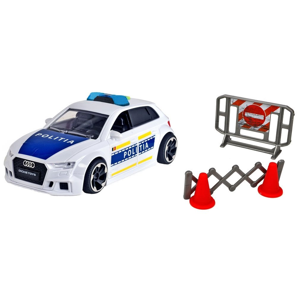 Masina de politie Dickie Toys Audi RS3 1:32 15 cm cu lumini, sunete si accesorii 2 Masina de politie Dickie Toys Audi RS3 1:32 15 cm cu lumini, sunete si accesorii