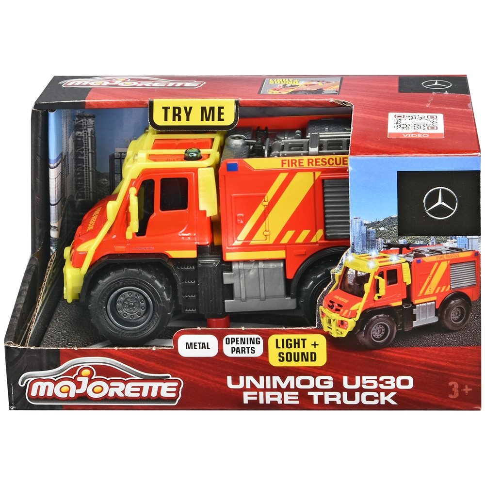 Masina de pompieri Majorette Mercedes Unimog U530 Fire Truck 13 cm cu lumini si sunete 4 Masina de pompieri Majorette Mercedes Unimog U530 Fire Truck 13 cm cu lumini si sunete - Image 3