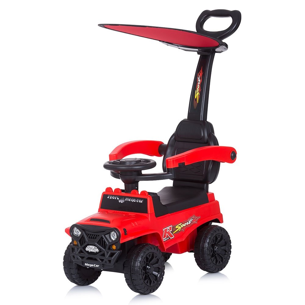 Masinuta de impins Chipolino Safari red cu maner si copertina 3 Masinuta de impins Chipolino Safari red cu maner si copertina - Image 2