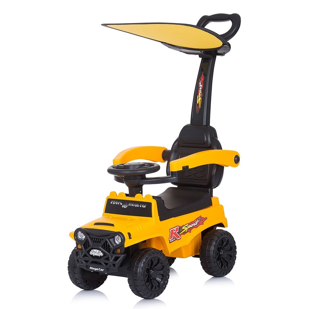 Masinuta de impins Chipolino Safari yellow cu maner si copertina 3 Masinuta de impins Chipolino Safari yellow cu maner si copertina - Image 2