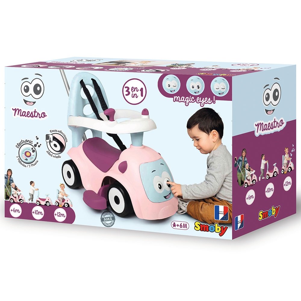 Masinuta de impins Smoby Maestro pink 7 Masinuta de impins Smoby Maestro pink - Image 6