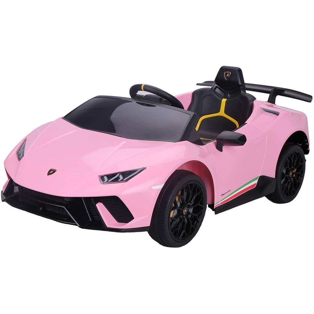 Masinuta electrica Chipolino Lamborghini Huracan pink cu scaun din piele si roti EVA 2 Masinuta electrica Chipolino Lamborghini Huracan pink cu scaun din piele si roti EVA