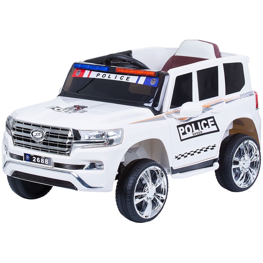 Masinuta electrica Chipolino SUV Police Patrol cu scaun din piele white 2 Masinuta electrica Chipolino SUV Police Patrol cu scaun din piele white