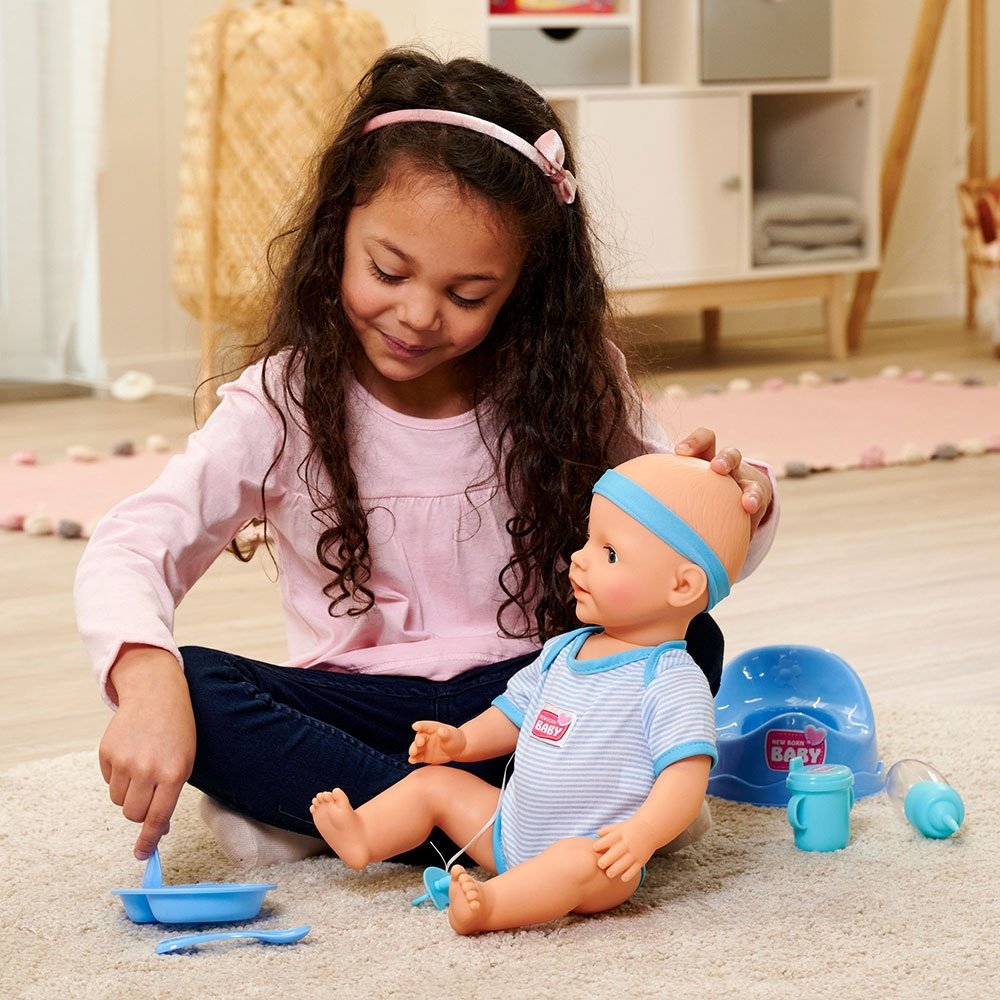 Papusa Simba New Born Baby, Baby Doll 43 cm cu accesorii albastru 6 Papusa Simba New Born Baby, Baby Doll 43 cm cu accesorii albastru - Image 5