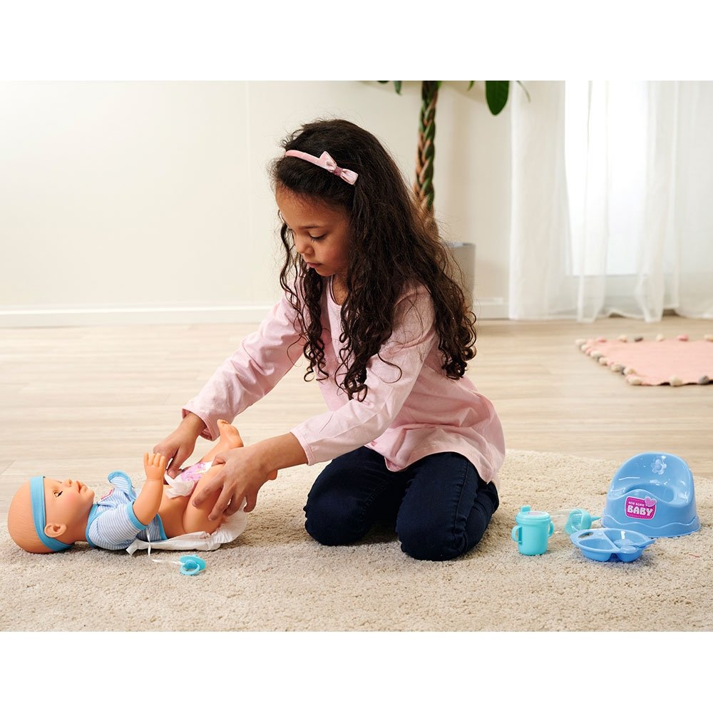 Papusa Simba New Born Baby, Baby Doll 43 cm cu accesorii albastru 10 Papusa Simba New Born Baby, Baby Doll 43 cm cu accesorii albastru - Image 9