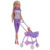 Papusa Simba Steffi Love Baby Walk 29 cm mov cu carucior si accesorii I Best Buy Babys