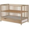 Patut copii din lemn Hubners Dominic 120x60 cm natur cu sertar I Best Buy Babys