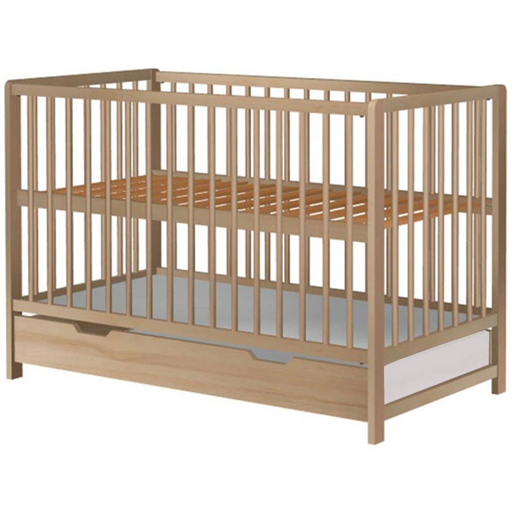 Patut copii din lemn Hubners Dominic 120x60 cm natur cu sertar 2 Patut copii din lemn Hubners Dominic 120x60 cm natur cu sertar