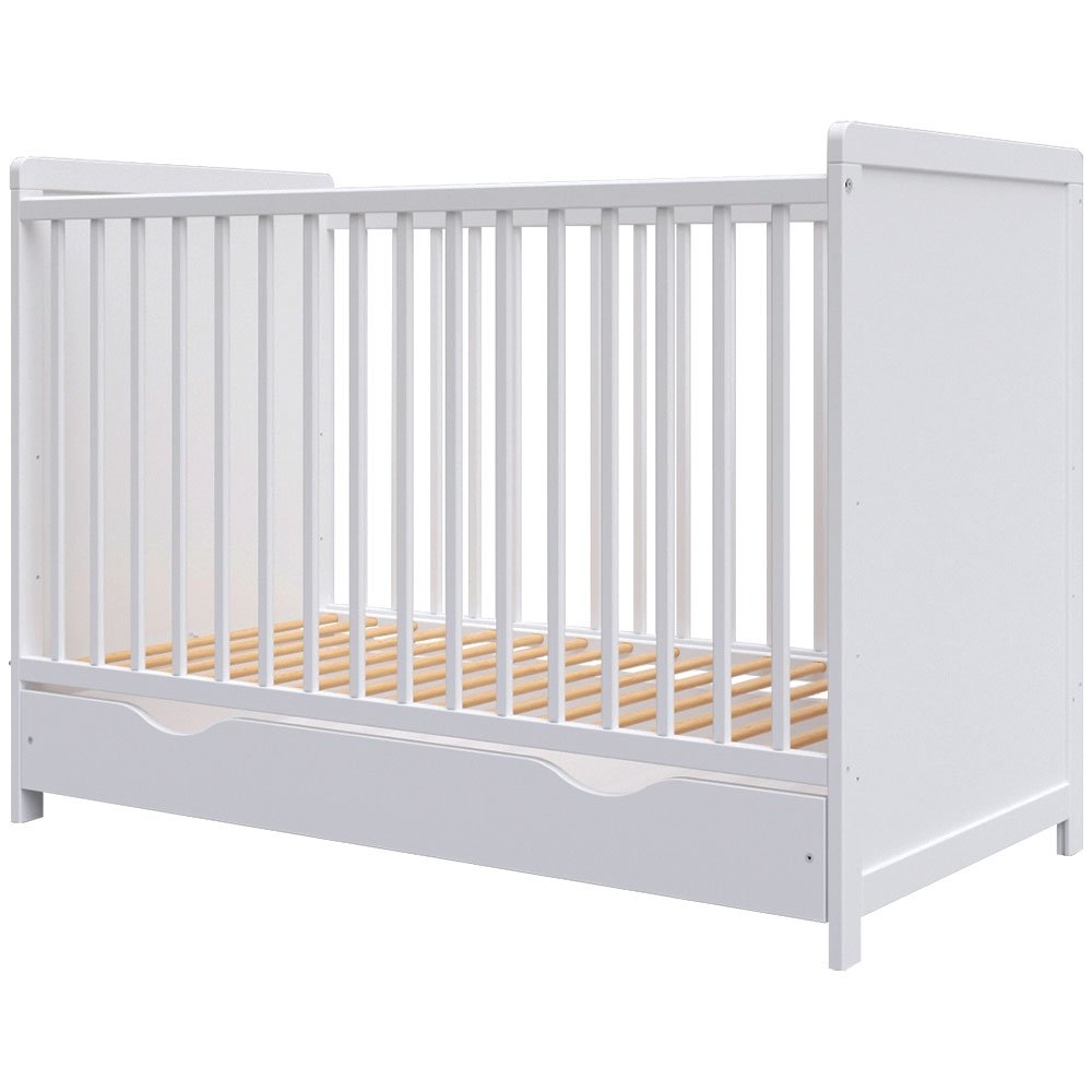 Patut copii din lemn Hubners Paula 120x60 alb cu sertar 2 Patut copii din lemn Hubners Paula 120x60 alb cu sertar