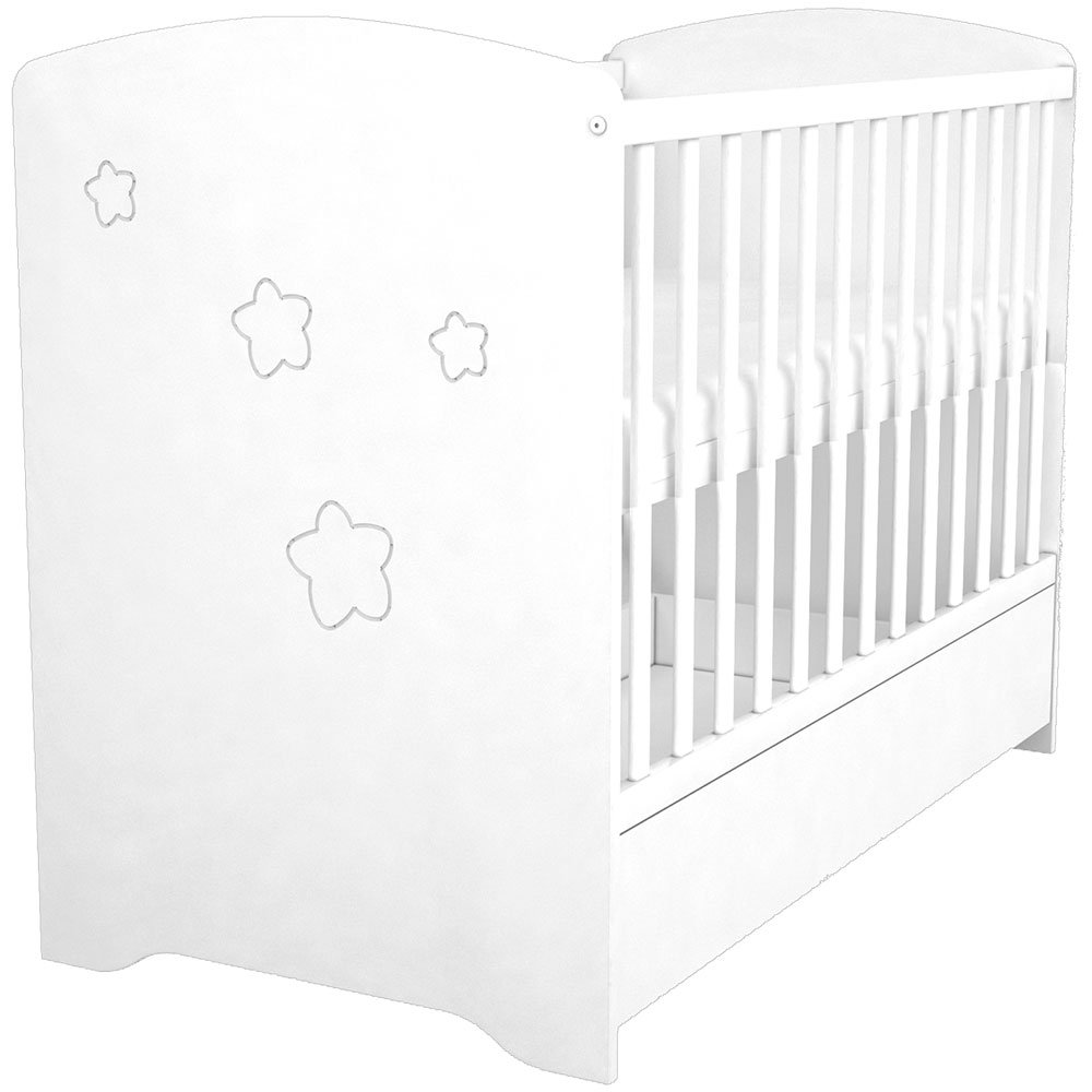 Patut copii din lemn cu sertar Hubners Matei 120x60 cm alb cu stelute 5 Patut copii din lemn cu sertar Hubners Matei 120x60 cm alb cu stelute - Image 4