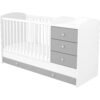 Patut copii transformabil din lemn cu 4 sertare Hubners Patrik Kombi 120x60 cm alb grafit I Best Buy Babys