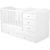 Patut copii transformabil din lemn cu 5 sertare Hubners Matei Maxi Kombi 120x70 cm alb I Best Buy Babys