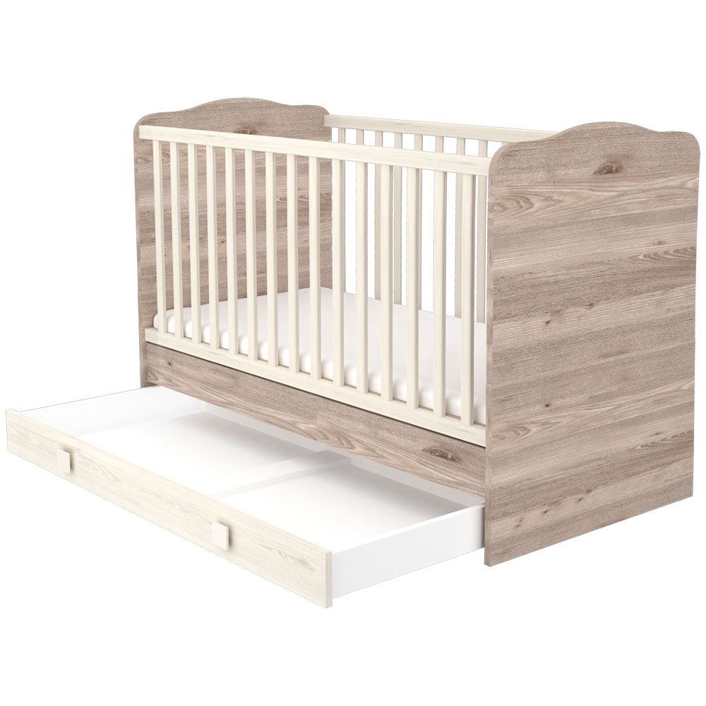 Patut copii transformabil din lemn cu sertar Hubners Sofia 140x70 cm crem nisip 3 Patut copii transformabil din lemn cu sertar Hubners Sofia 140x70 cm crem nisip - Image 2