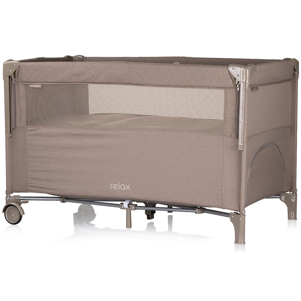 Patut pliabil Chipolino Relax tiramisu linen cu laterala culisanta 3 Patut pliabil Chipolino Relax tiramisu linen cu laterala culisanta - Image 2