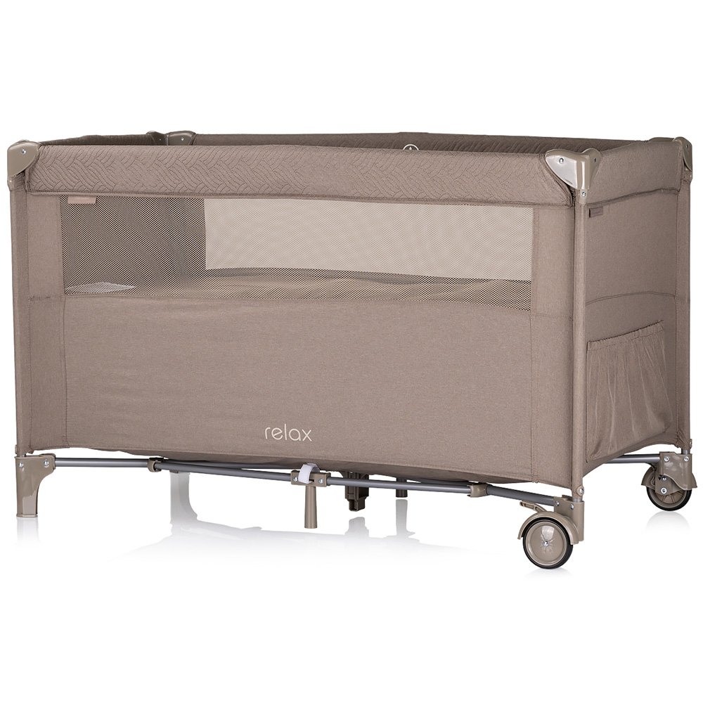 Patut pliabil Chipolino Relax tiramisu linen cu laterala culisanta 4 Patut pliabil Chipolino Relax tiramisu linen cu laterala culisanta - Image 3
