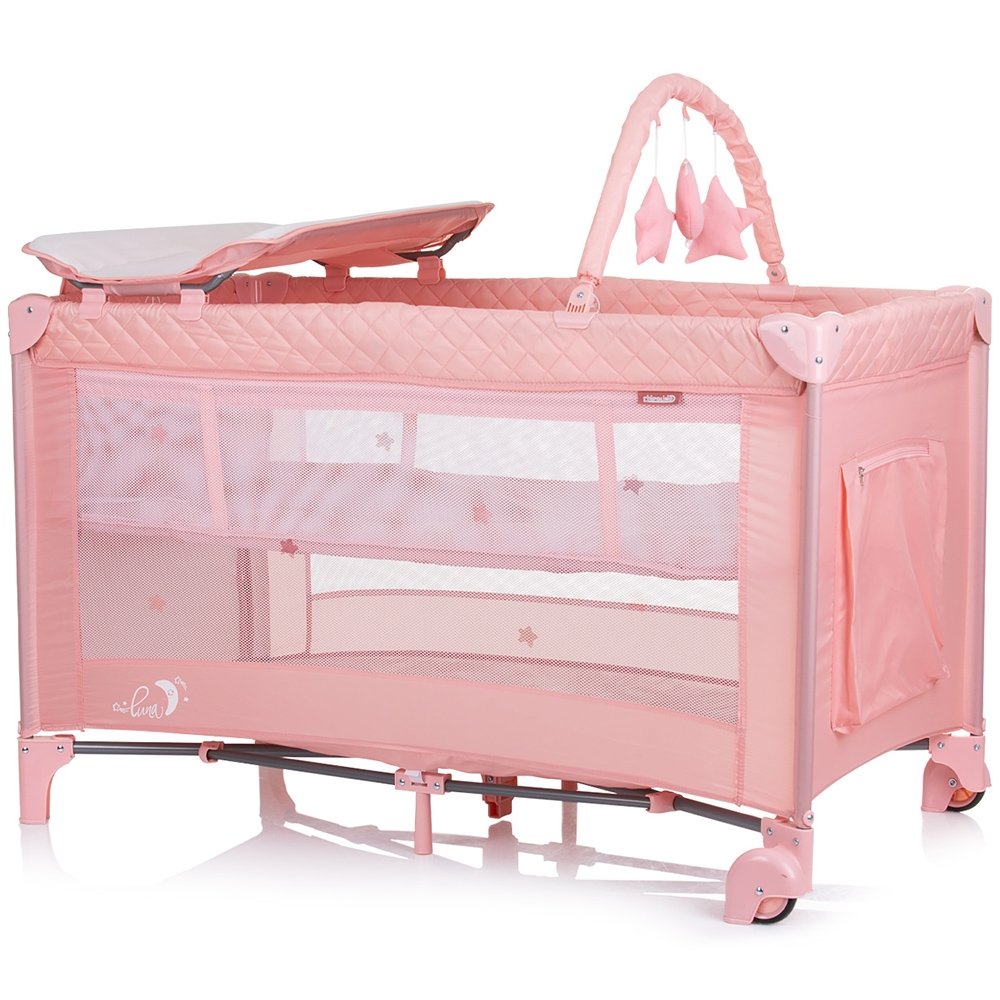 Patut pliabil cu saltea de infasat Chipolino Luna flamingo 3 Patut pliabil cu saltea de infasat Chipolino Luna flamingo - Image 2