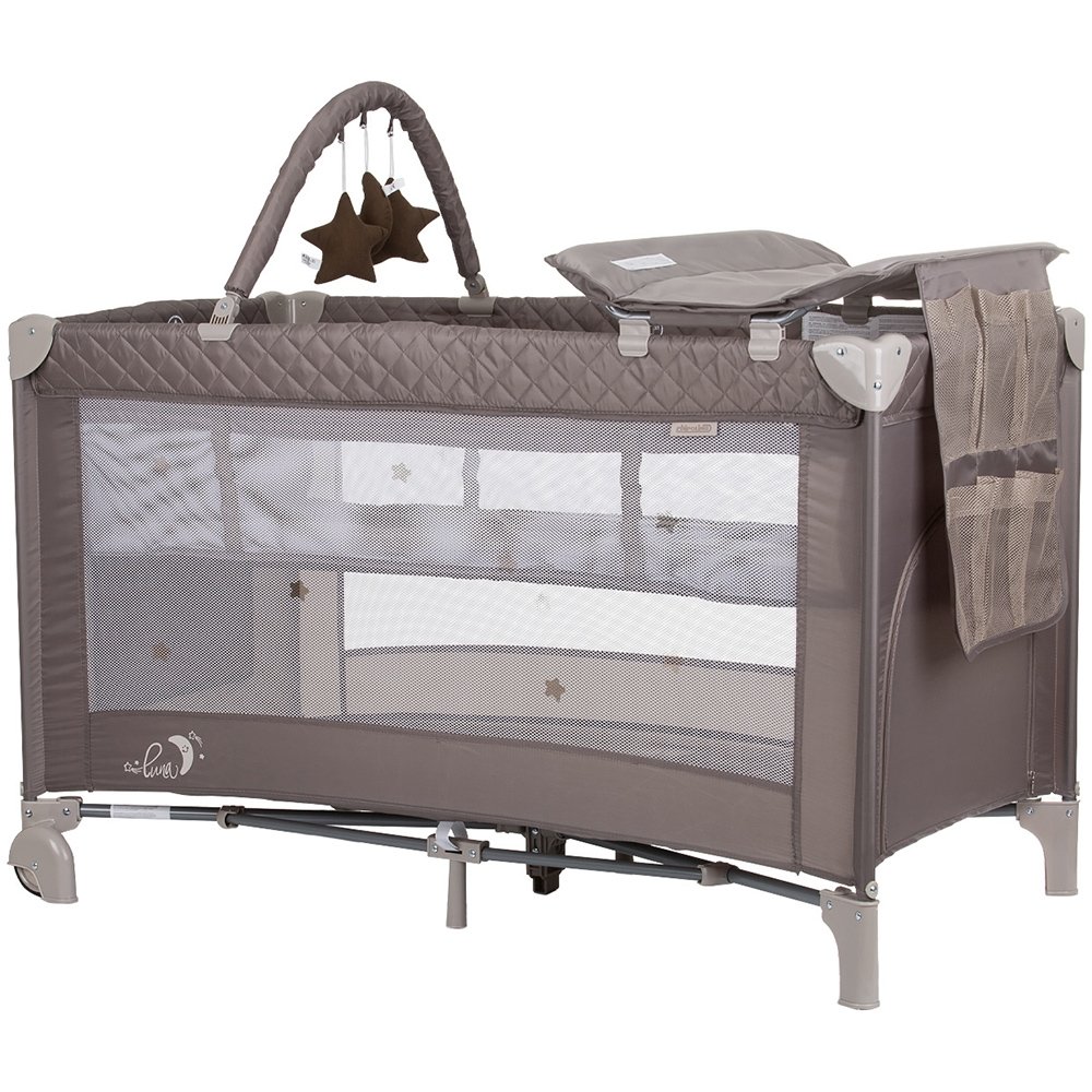 Patut pliabil cu saltea de infasat Chipolino Luna macadamia 2 Patut pliabil cu saltea de infasat Chipolino Luna macadamia