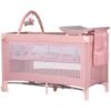 Patut pliabil cu saltea de infasat Chipolino Luna pink marshmallow I Best Buy Babys
