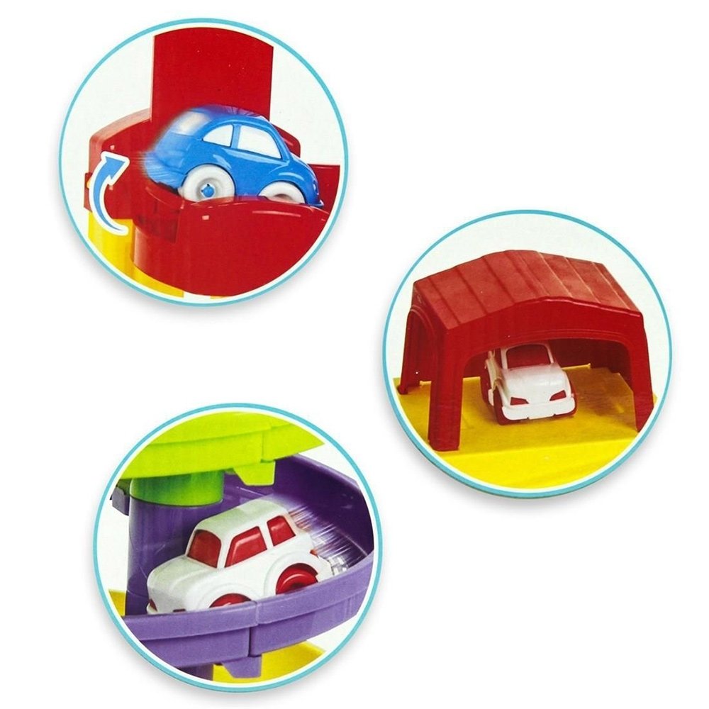 Pista de masini Pilsan Road Set with Car Lift galben cu 2 masinute 3 Pista de masini Pilsan Road Set with Car Lift galben cu 2 masinute - Image 2