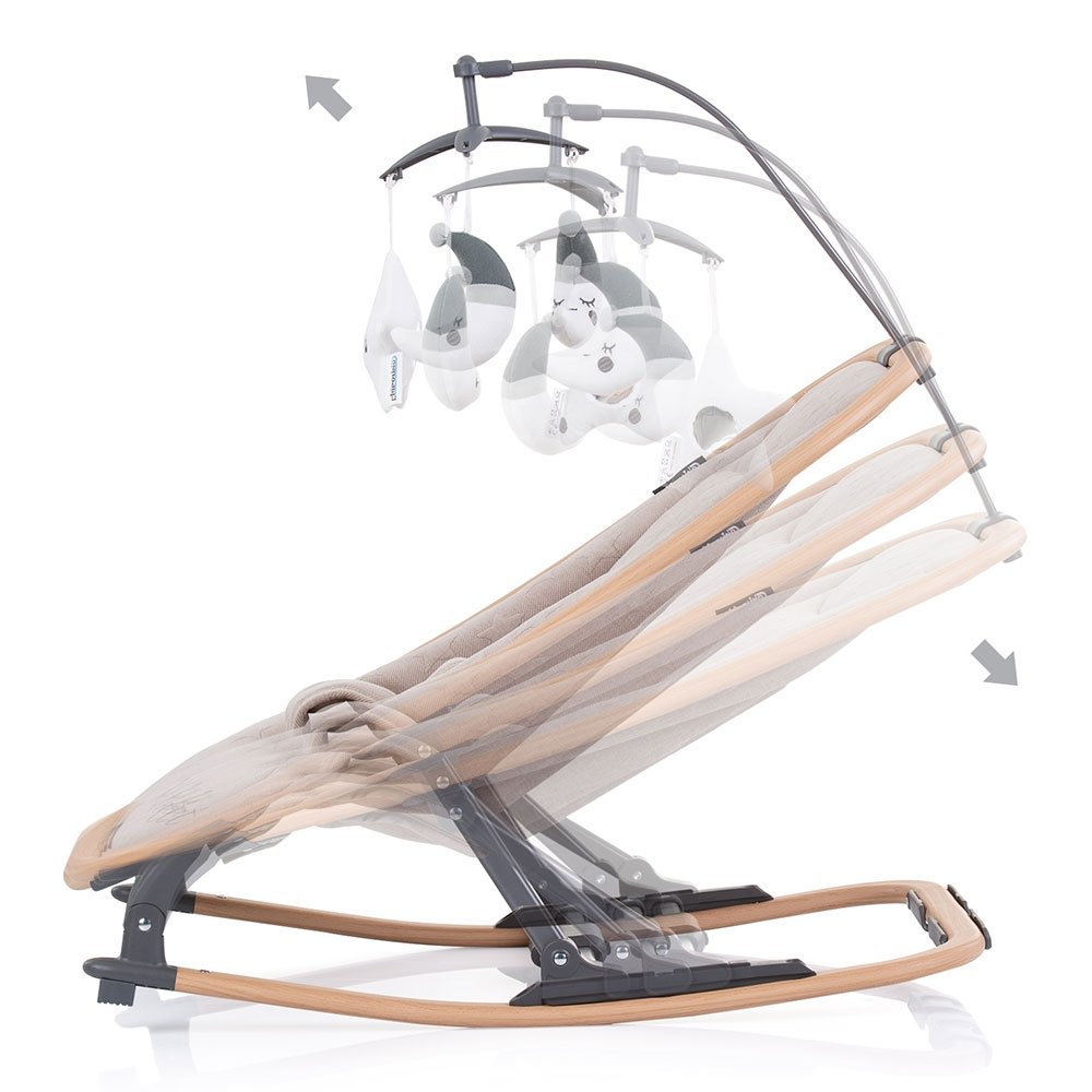 Scaunel balansoar Chipolino Velvet sand wood 4 Scaunel balansoar Chipolino Velvet sand wood - imagine 3