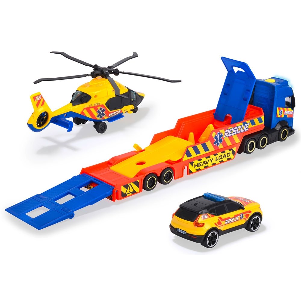 Set Dickie Toys Rescue Transporter 40 cm cu camion, masina, elicopter si accesorii 3 Set Dickie Toys Rescue Transporter 40 cm cu camion, masina, elicopter si accesorii - Image 2