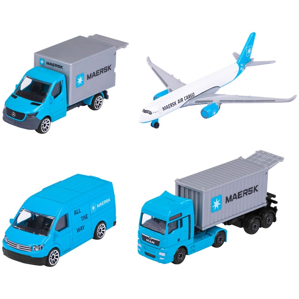 Set Majorette MAERSK Logistic cu 4 vehicule 2 Set Majorette MAERSK Logistic cu 4 vehicule