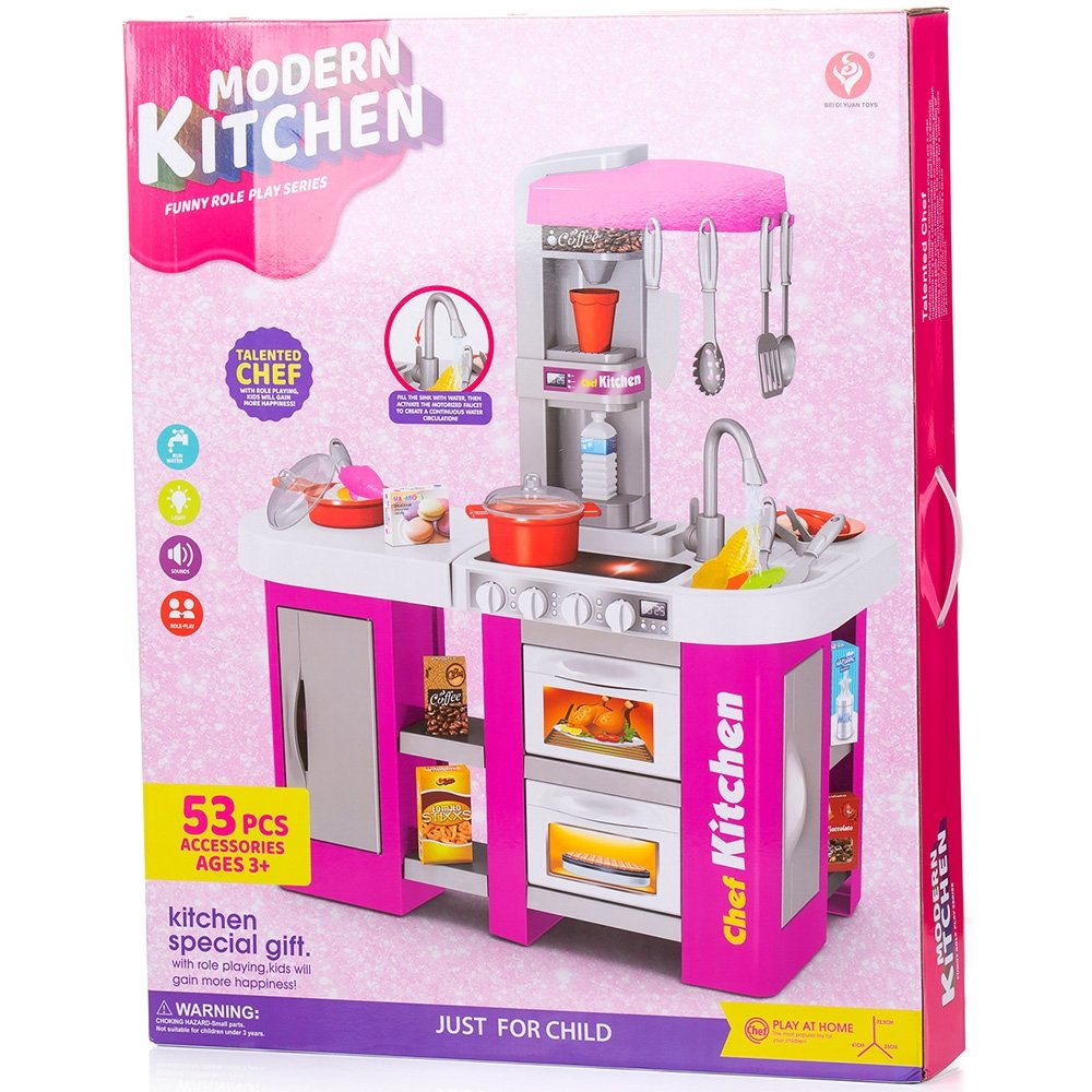 Set jucarie Chipolino Kitchen 72,5 cm cu sistem de curgere apa, lumini, sunete si 53 accesorii 10 Set jucarie Chipolino Kitchen 72,5 cm cu sistem de curgere apa, lumini, sunete si 53 accesorii - Image 9
