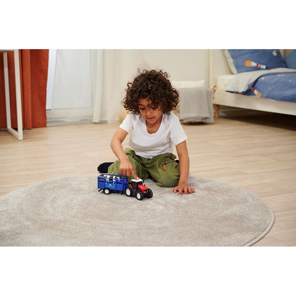 Tractor Dickie Toys Massey Ferguson Animal Trailer 26 cm cu lumini, sunete, remorca si figurina vaca 7 Tractor Dickie Toys Massey Ferguson Animal Trailer 26 cm cu lumini, sunete, remorca si figurina vaca - Image 6