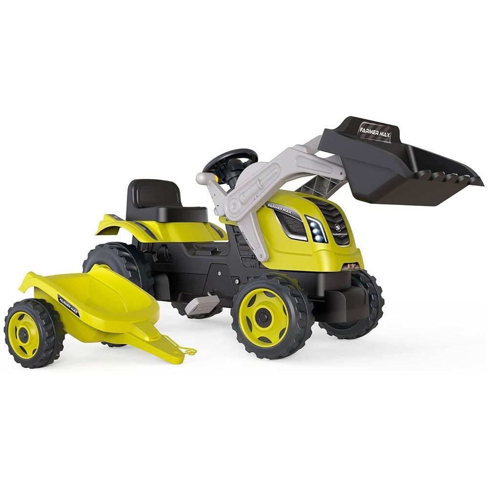 Tractor cu pedale si remorca Smoby Farmer Max verde cu negru 3 Tractor cu pedale si remorca Smoby Farmer Max verde cu negru - Image 2