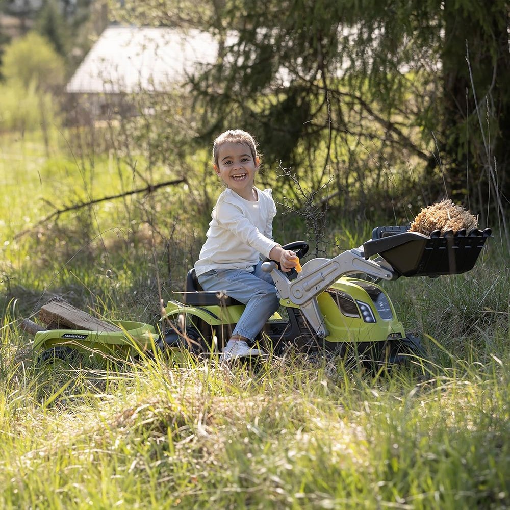 Tractor cu pedale si remorca Smoby Farmer Max verde cu negru 6 Tractor cu pedale si remorca Smoby Farmer Max verde cu negru - Image 5