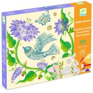 Atelier creativ de gravura Pasiune pentru flori, Djeco