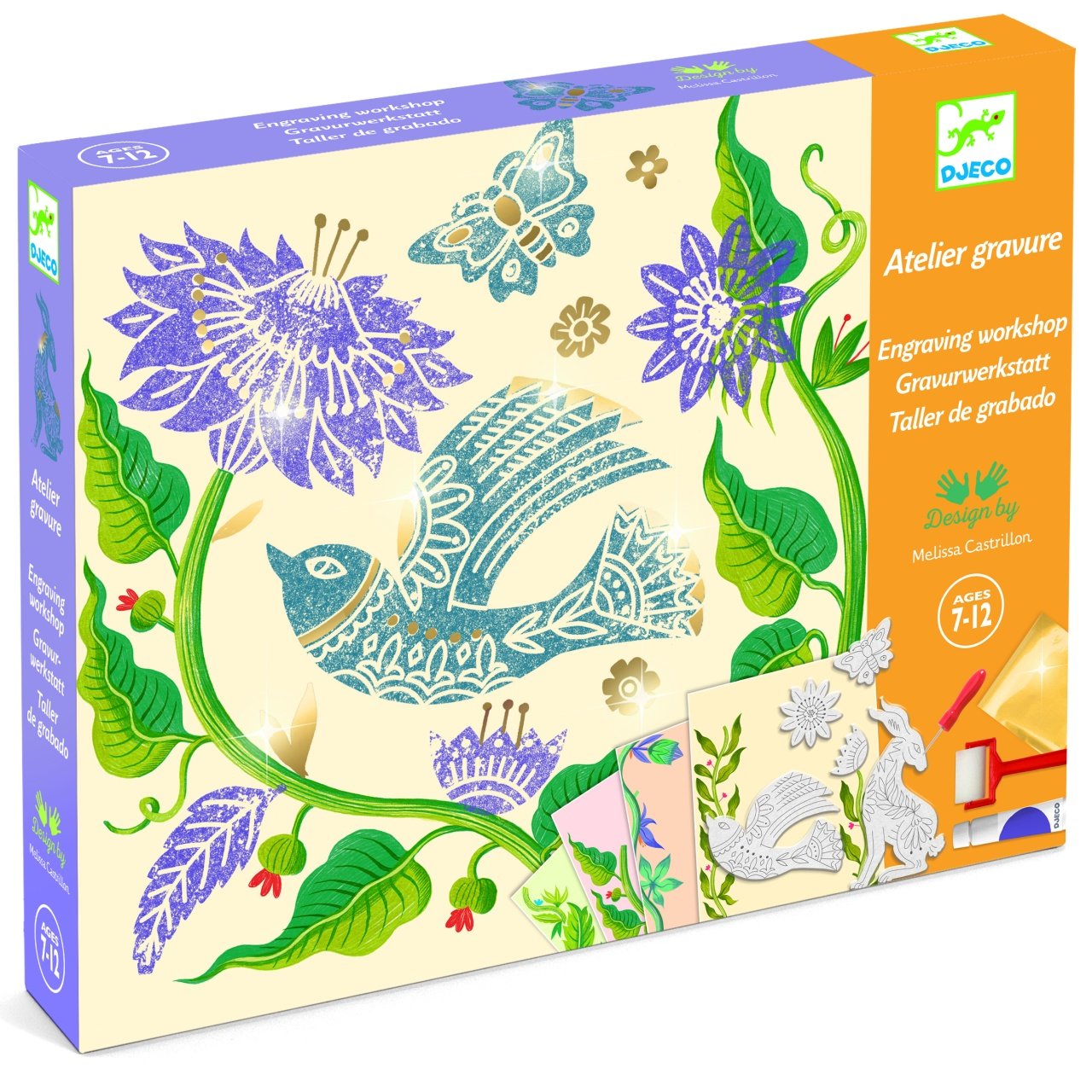 Atelier Creativ De Gravura Pasiune Pentru Flori, Djeco 2 Atelier Creativ De Gravura Pasiune Pentru Flori, Djeco