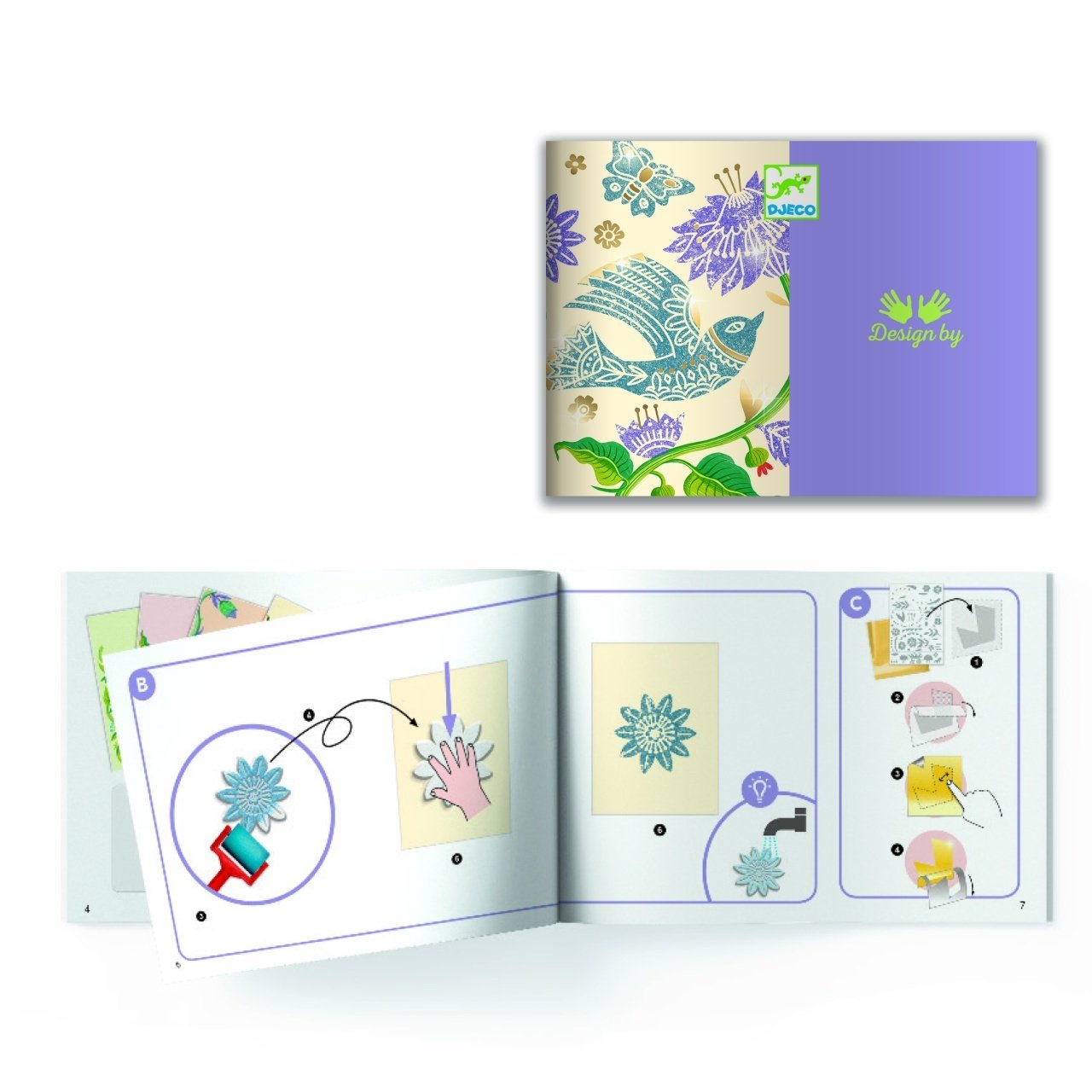 Atelier Creativ De Gravura Pasiune Pentru Flori, Djeco 6 Atelier Creativ De Gravura Pasiune Pentru Flori, Djeco - Imagine 5