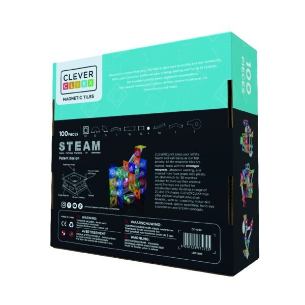 Jocuri Magnetice Circuit Cu Bile Luminoase 100 Piese, Cleverclixx - Imagine 2