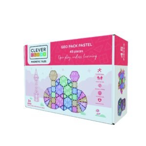 Jocuri magnetice de construit Pastel 45 piese, Cleverclixx