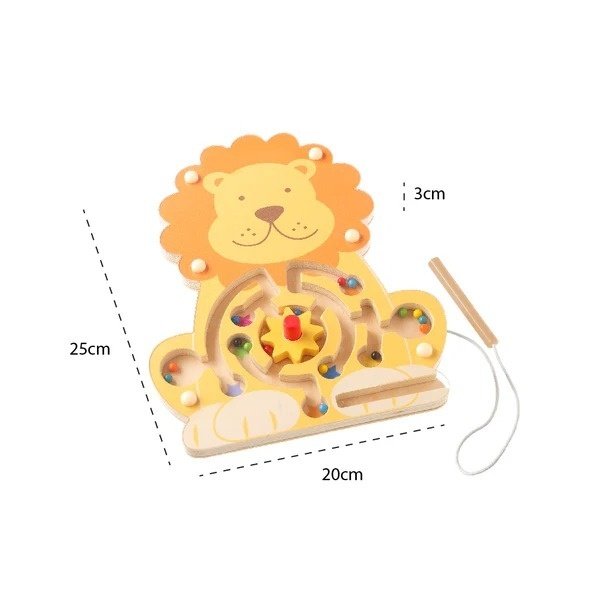 Labirint magnetic din lemn Leu, Orange Tree Toys 3 Labirint magnetic din lemn Leu, Orange Tree Toys - Image 2