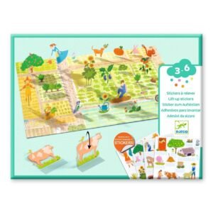 Set creativ de stickere reutilizabile Ferma, Djeco