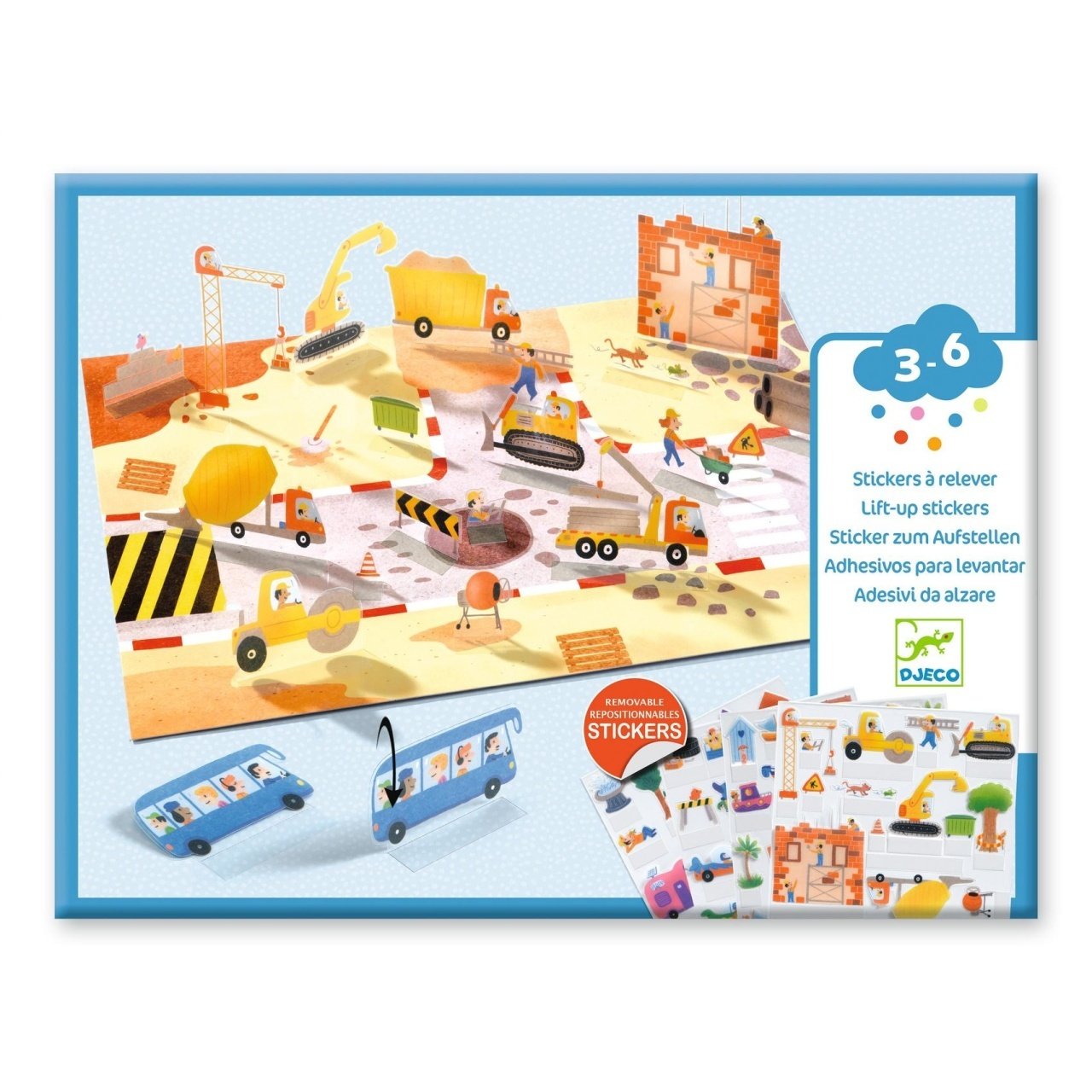 Set creativ de stickere reutilizabile Masini, Djeco 2 Set creativ de stickere reutilizabile Masini, Djeco