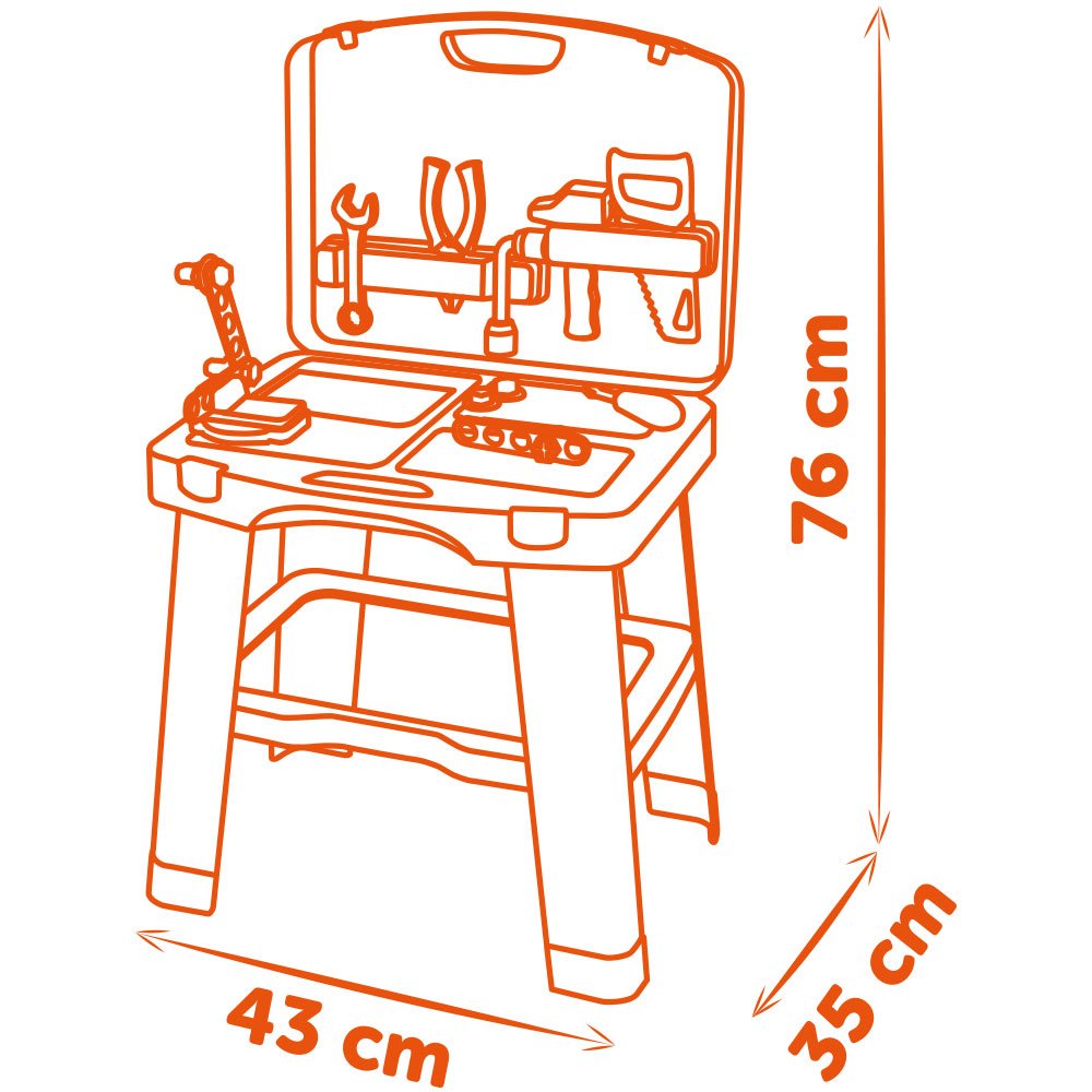 Atelier Smoby Black & Decker Bricolo Smart Workbench cu 33 accesorii 3 Atelier Smoby Black & Decker Bricolo Smart Workbench cu 33 accesorii - Image 2
