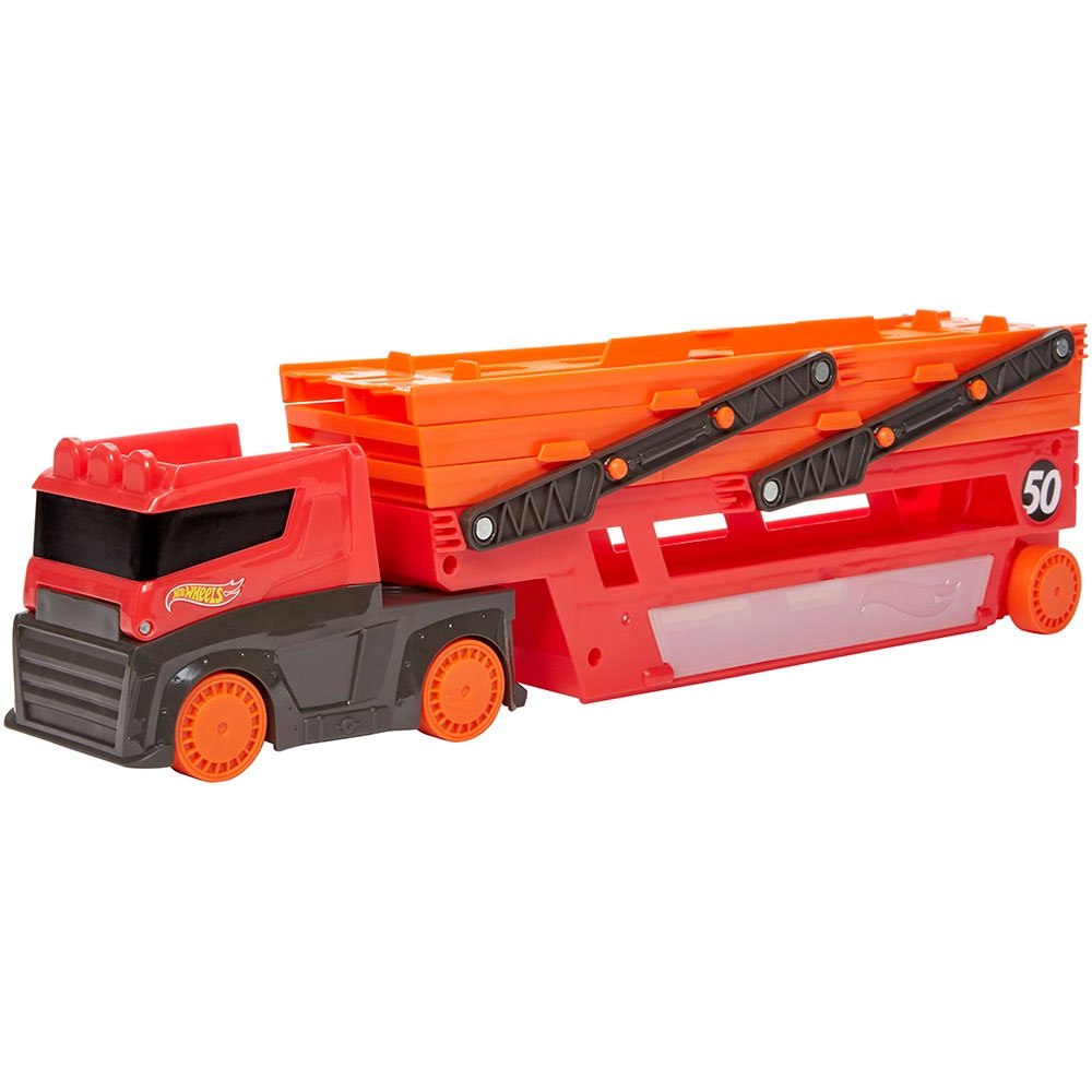Camion Hot Wheels by Mattel Mega transportator cu trailer 2 Camion Hot Wheels by Mattel Mega transportator cu trailer