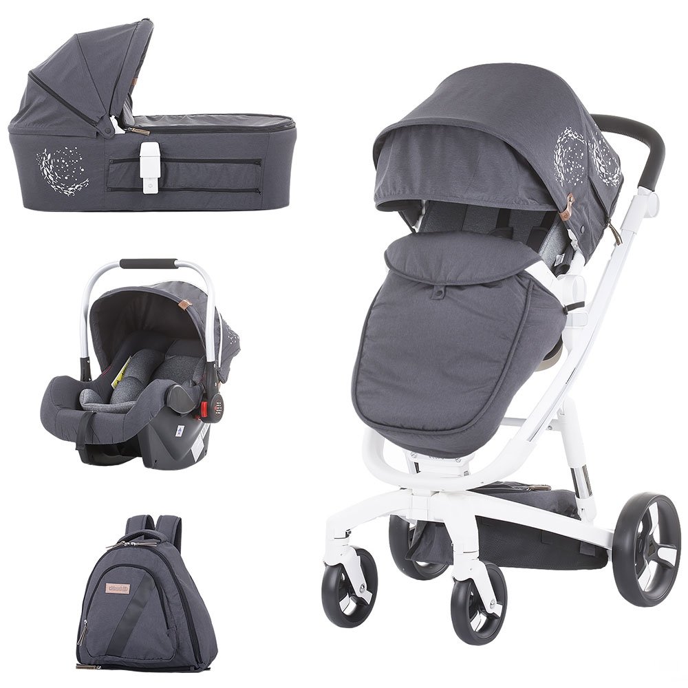 Carucior Chipolino Electra 3 in 1 silver cu cadru alb 2 Carucior Chipolino Electra 3 in 1 silver cu cadru alb